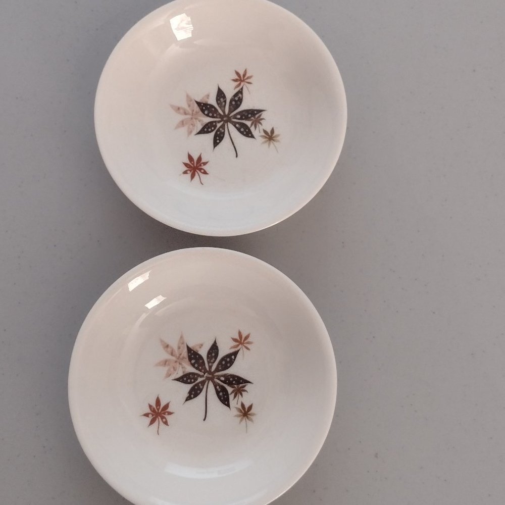 Peter Terris Original Shenango Calico Leaves Fruit Dessert Sauce Dishes (b300)